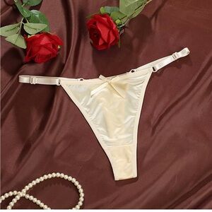 •	White Thong Lingerie 🤍 Cute
